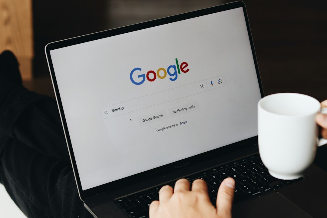 Business owner reviewing organic website traffic